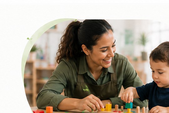 Provider caring for a child